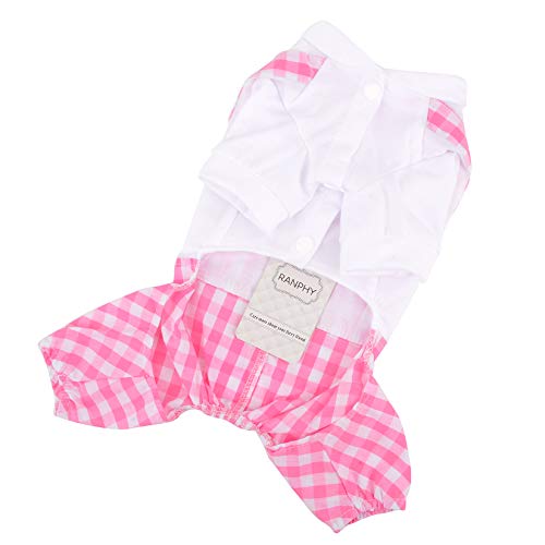 Ranphy Ropa de mascota para perro pequeño mono cachorro gato general trajes perrito camisa blanca Top celosía pantalón dormir mono pijama niño niña Chihuahua Yorkshire Terrier