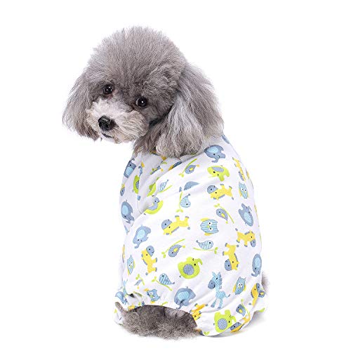 Ranphy Ropa para Perros pequeños y niñas, Pijama de Cuatro Patas para Cachorros y Gatos, Pijama de Caballo, Bonito Estampado de Perrito Suave con pies, suéter para Perro, Traje de Cuerpo, Abrigo