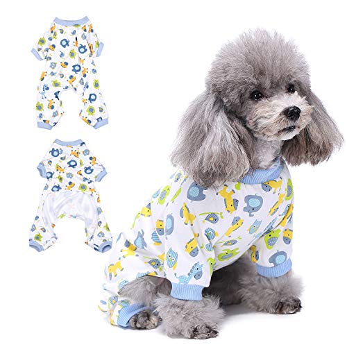 Ranphy Ropa para Perros pequeños y niñas, Pijama de Cuatro Patas para Cachorros y Gatos, Pijama de Caballo, Bonito Estampado de Perrito Suave con pies, suéter para Perro, Traje de Cuerpo, Abrigo