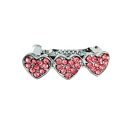 RayMinsino 3 piezas de diamante de moda perro princesa melocotón corazón horquilla accesorios para el pelo de mascotas gato y perro accesorios adecuados para perros de pelo largo