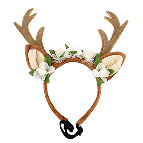 RC GearPro Diademas de Cornamenta Diadema de Cornamenta de Navidad Diseño de Banda elástica Perros Gatos Diadema de Cornamenta (S)