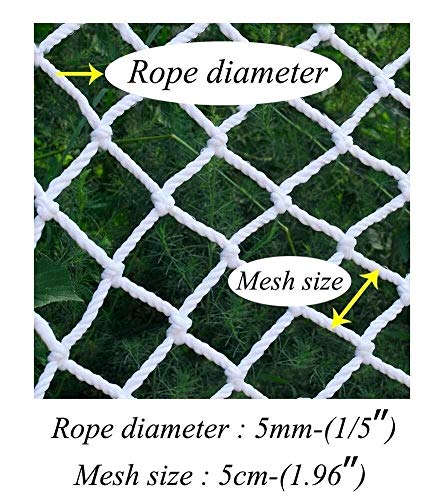 Red de Cuerdas, Fútbol Stop The Net Lattice Red for Jardín Escalada Estantería de Peces Decorativa Seguridad for Niños Protección Contra Caídas Rejilla de Rejilla Plegable Reemplazo Objetivo Blanco