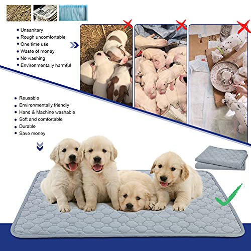 red temp 2 alfombrillas absorbentes higiénicas lavables para perros, almohadillas para adiestramiento del orinal para perros, reutilizables, para cachorros, gatos, conejos (L, caqui)