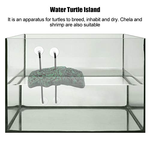 Regalo de verano Isla de tortuga, isla flotante semiacuática de agua, isla de tortuga, decoración de acuario, suministro de mascotas, agua automática para tortuga, rampa para animales semiacuáticos(la