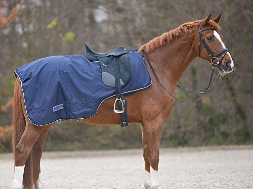 Reitsport Amesbichler Waldhausen Pony - Manta para caballo (impermeable, con abertura para sillín), color azul oscuro