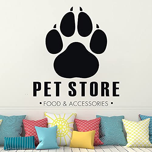 Rgzqrq Salón de peluquería para Mascotas Etiqueta de Cuatro Garras Tienda de Mascotas Perro Gato Clínica Veterinaria Animal Mejor Amigo Etiqueta de la Pared 110x126cm