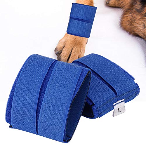 Rodilleras para patas delanteras de perro, 2 unidades, almohadillas de compresión para perros, protectores de codos para evitar lesiones y esguinces, ayuda a perder estabilidad (azul L)