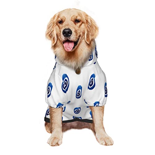 Ropa de perro con estampado de ojos malvados ropa para mascotas, ropa de invierno, sudadera mediana y grande