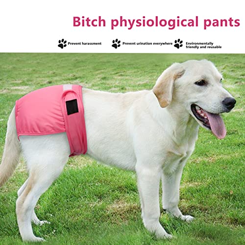 Ropa interior para perros Pantalones sanitarios reutilizables de algodón para mascotas, pantalones transpirables para cachorros, pantalones fisiológicos, ropa interior (rosa, mediano)