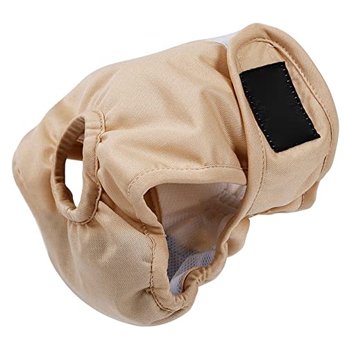 Ropa interior para perros Pantalones sanitarios reutilizables de algodón para mascotas, transpirables, pantalones fisiológicos para cachorros, ropa interior (beige, pequeño)