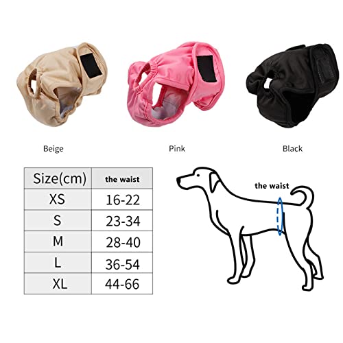 Ropa interior para perros Pantalones sanitarios reutilizables de algodón para mascotas, transpirables, pantalones fisiológicos para cachorros, ropa interior (beige, pequeño)