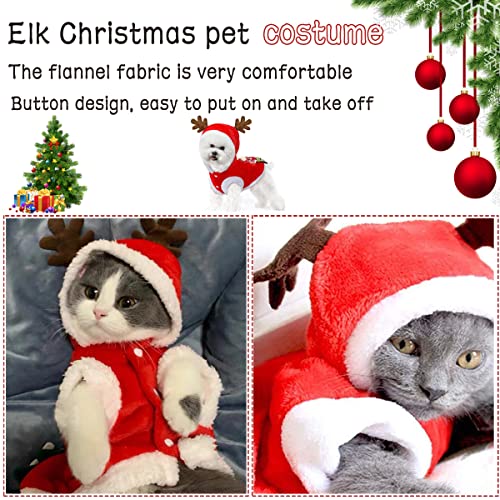 Ropa Navideña para Perro,Ropa de Navidad para Perros,Pet Santa Suit Disfraz de Perro Lindo Reno Disfraz de Gato Abrigo de Invierno cálido para Mascotas (B)