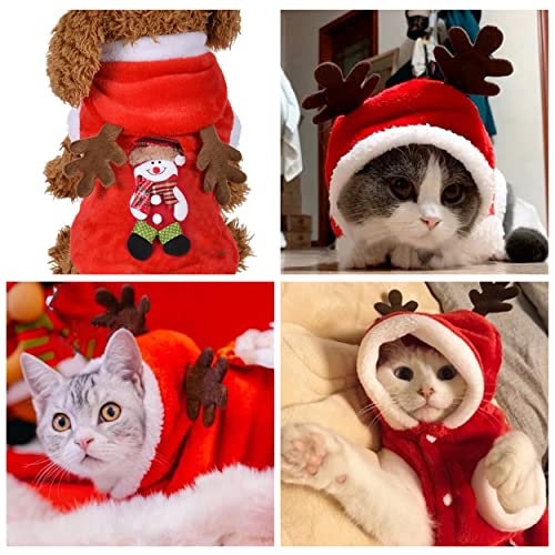 Ropa Navideña para Perro,Ropa de Navidad para Perros,Pet Santa Suit Disfraz de Perro Lindo Reno Disfraz de Gato Abrigo de Invierno cálido para Mascotas (B)