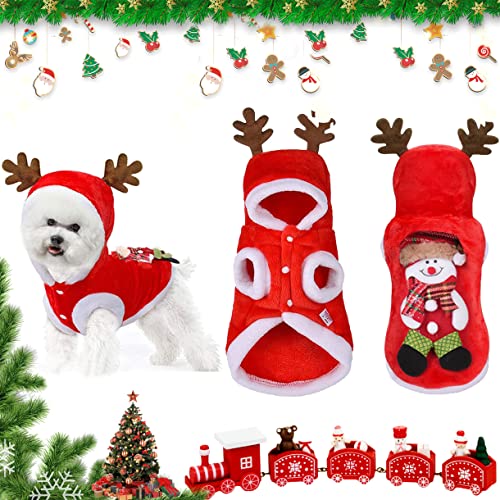 Ropa Navideña para Perro,Ropa de Navidad para Perros,Pet Santa Suit Disfraz de Perro Lindo Reno Disfraz de Gato Abrigo de Invierno cálido para Mascotas (B)