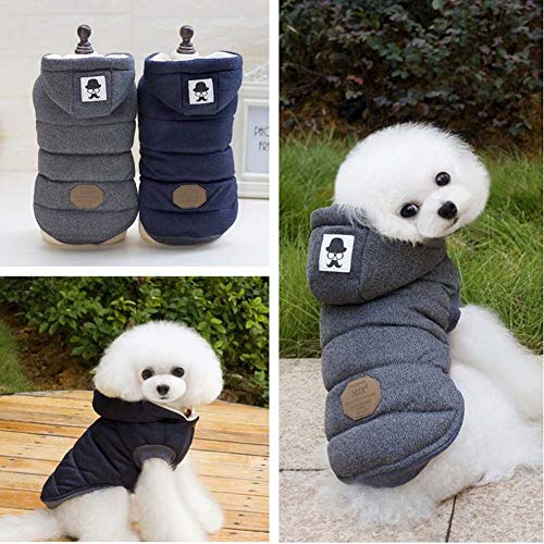 Ropa para mascotas abrigos para mascotas pequeñas, chaquetas cálidas para cachorros de doble capa de pelo de cordero adecuado para la ropa de ocio de otoño y invierno, gris, xxx-large