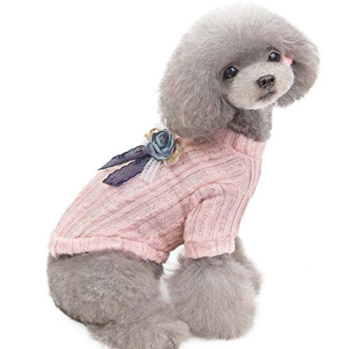 Ropa para mascotas pequeñas, abrigo cálido, para cachorros, con dos piernas, ropa de otoño e invierno, para mascotas pequeñas, rosa-M