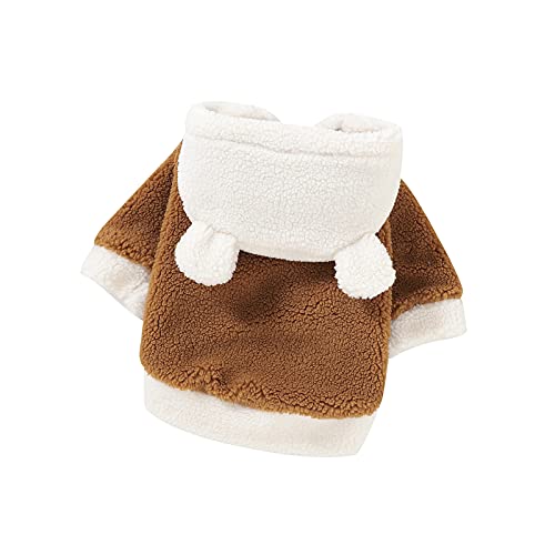 Ropa para Mascotas Perro Cordero Cachemira Abrigo con Capucha Perrito Cálido Suéter Chaqueta Forro Polar Pullover Ropa para Perros Chaleco para Perros Pequeños Medianos Cachorro