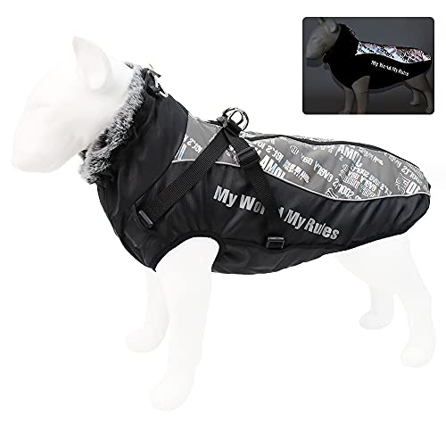 Ropa para perros grandes, chubasquero a la moda, reflectante, resistente al viento, chaleco de invierno, abrigo de invierno, ropa para perros, climas fríos, ropa para perros, color gris, 5XL