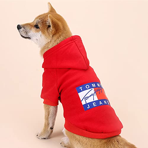 Ropa Perro pequeño, Sudadera con Capucha de Moda, Ropa Chihuahua, Abrigo Perro Adecuado para Perros pequeños Gatos (M Rojo)