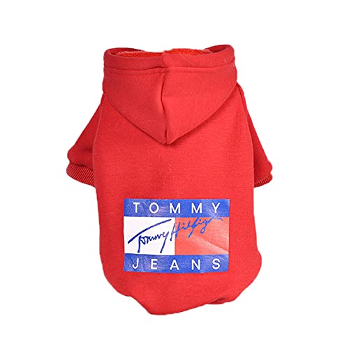 Ropa Perro pequeño, Sudadera con Capucha de Moda, Ropa Chihuahua, Abrigo Perro Adecuado para Perros pequeños Gatos (M Rojo)