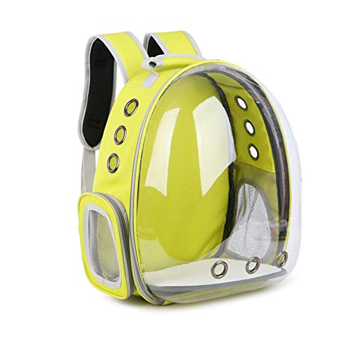 Rotyroya Mochila de viaje para perros y gatos, diseño de astronauta, transpirable, color amarillo