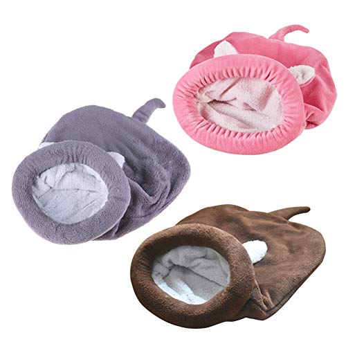 Ruankenshop Cama Gato Cueva Cama Gato De Peluche Cama del Perro Mascota Cueva Cama de Gato con Orejas de Conejo Camas para Perros Gatito Cama Brown,Large