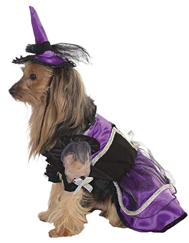 Rubie'S Disfraz para Mascota, pequeño, Vestido de Bruja Morado y Sombrero.