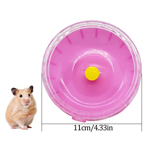 Rueda Hámster TAIZER 2PCS Rueda Corriente Hámster Plástico Súper Silencioso Rueda Ejercicio Bola Ejecución Juguetes Rosa para Totoro Mouse Squirrel Hámster Cobayas Small Animal Pet Sports Training Toy