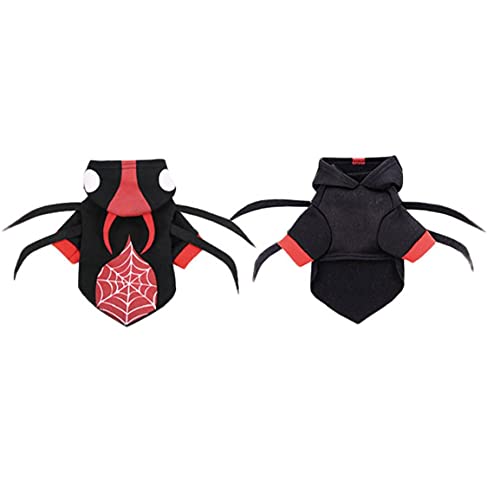 Ruluti Pet Halloween Spider Traje Simulación Perro Spiderman Cosplay Hoodie Perros Perros Cats Decoración Vacaciones Disfraz