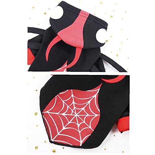 Ruluti Pet Halloween Spider Traje Simulación Perro Spiderman Cosplay Hoodie Perros Perros Cats Decoración Vacaciones Disfraz