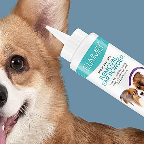 Runsmooth Polvo para desplumar Mascotas de 30 g, Polvo Limpiador de oídos para Mascotas, Polvo Profesional fácil de Usar para Limpiar Las Orejas de Perros y Gatos Reduce el Movimiento de la Cabeza