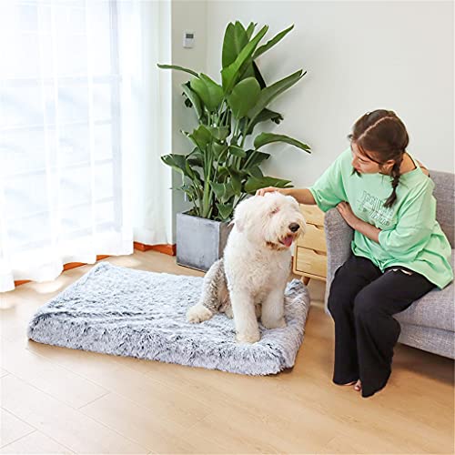 RZZSJ Cama rectangular de espuma para perros y gatos ultra felpa. Funda extraíble para mascotas para perros pequeños y grandes (color: B, tamaño: XXL-120x80x10cm)