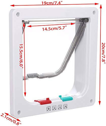 Sailnovo Puerta para gatos y perros pequeños, cierre magnético de 4 vías