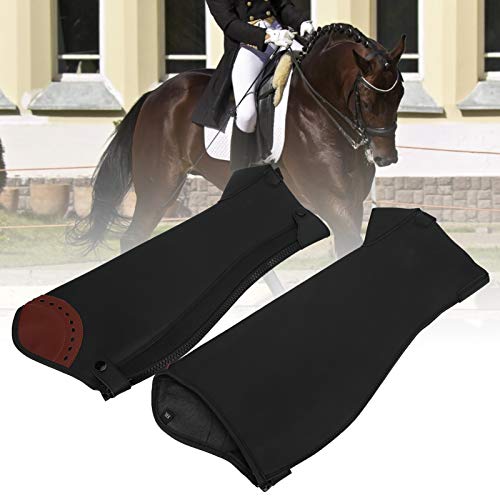 SALUTUY 2 Piezas de Cuero de la PU Super Fibra Half Chap Equipo Protector de Cuerpo para Montar a Caballo, cómodo Protector de Pierna para Montar a Caballo Ecuestre para Adultos(S)