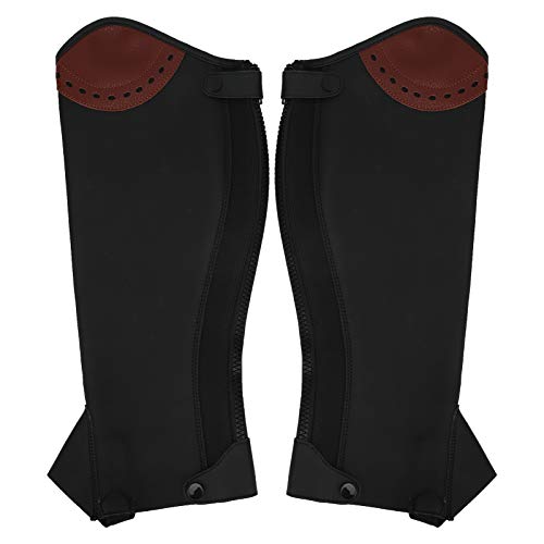 SALUTUY 2 Piezas de Cuero de la PU Super Fibra Half Chap Equipo Protector de Cuerpo para Montar a Caballo, cómodo Protector de Pierna para Montar a Caballo Ecuestre para Adultos(S)