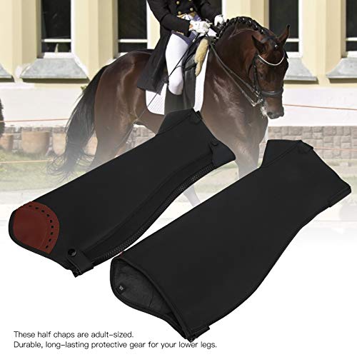 SALUTUY 2 Piezas de Cuero de la PU Super Fibra Half Chap Equipo Protector de Cuerpo para Montar a Caballo, cómodo Protector de Pierna para Montar a Caballo Ecuestre para Adultos(S)