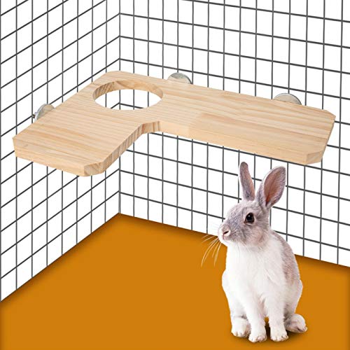 SALUTUYA Trampolín de Conejo, trampolín de Totoro de mi Vecino, Plataforma de Soporte de Madera Natural para Mascotas, trampolín de Animales pequeños