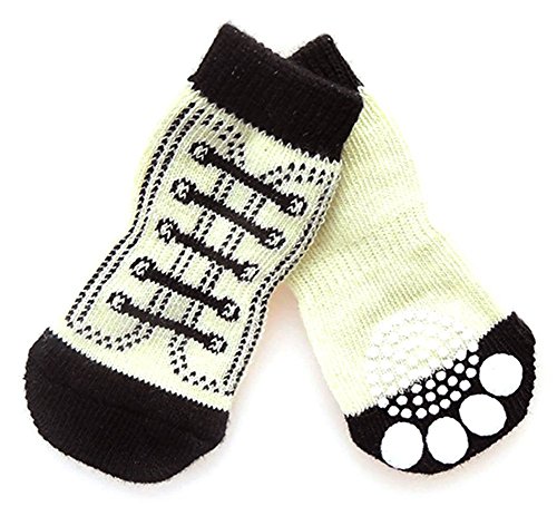 SAMGU Perro Calcetines Antideslizantes para Mascotas Gato Perrito Doméstico Animal Color Blanco Size X-Large