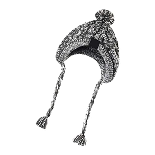 Sanfiyya Gorro De Punto para Perros De Invierno con Agujeros para Las Orejas Y Borla Larga Barrera contra El Ruido Gris M