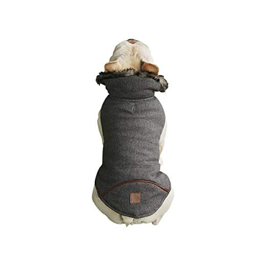 saxz El Abrigo para Perros Más Cálido, Ropa para Mascotas Chaqueta De Chaleco De Lana Cálida para Cachorros De Invierno Al Aire Libre(Color:Gris,Size:Medio)