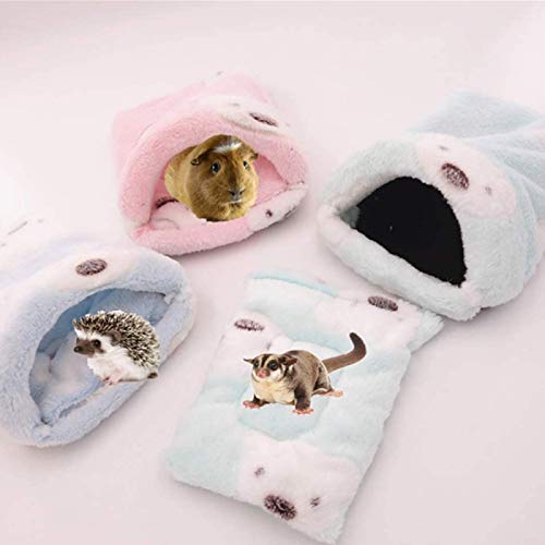 saxz Saco De Dormir para Hámster Conejillo De Indias Invierno Cálido Casa Cama Hamaca De Algodón Lavable Animales Pequeños Jaula Nido Colgante para Rata Erizo Chinchilla(Color:Rosado,Size:Medio)