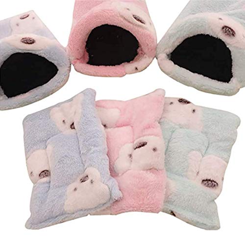 saxz Saco De Dormir para Hámster Conejillo De Indias Invierno Cálido Casa Cama Hamaca De Algodón Lavable Animales Pequeños Jaula Nido Colgante para Rata Erizo Chinchilla(Color:Rosado,Size:Medio)