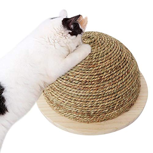 SCDCWW Gatos Juguete de Madera Plato de Fondo Paja S Paja Semicircular Mechada Bola Bola Gatos Juguete Escalada Marco Gatos Juguete con Sisal Colgante Bola