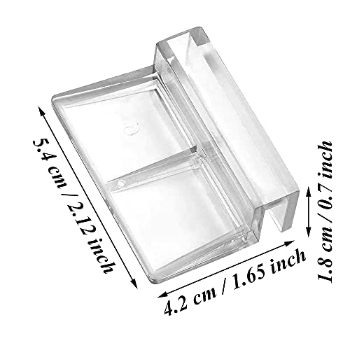 SDFSA 20 Piezas Acuario Clip de Soporte, Soporte de Acrílico para Pecera, Acuario Tanque de Clip de Soporte, 6 mm Claro Acrílico Universal Soporte de La Cubierta del Acuario para Acuarios Sin Montura