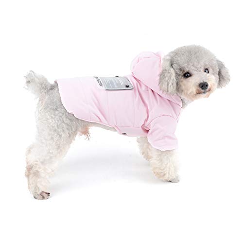 SELMAI Abrigos para Perros Pequeños Yorkshire Terrier Chihuahua Ropa Invierno Chaqueta para Gatos Mascotas de Forro Polar para Perrito 2 Piernas A Prueba de Viento Resistente al Clima frío Rosa XXL