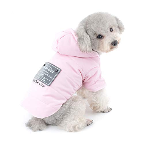 SELMAI Abrigos para Perros Pequeños Yorkshire Terrier Chihuahua Ropa Invierno Chaqueta para Gatos Mascotas de Forro Polar para Perrito 2 Piernas A Prueba de Viento Resistente al Clima frío Rosa XXL