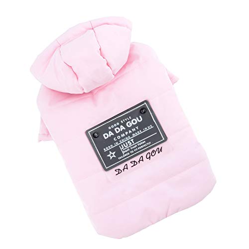 SELMAI Abrigos para Perros Pequeños Yorkshire Terrier Chihuahua Ropa Invierno Chaqueta para Gatos Mascotas de Forro Polar para Perrito 2 Piernas A Prueba de Viento Resistente al Clima frío Rosa XXL