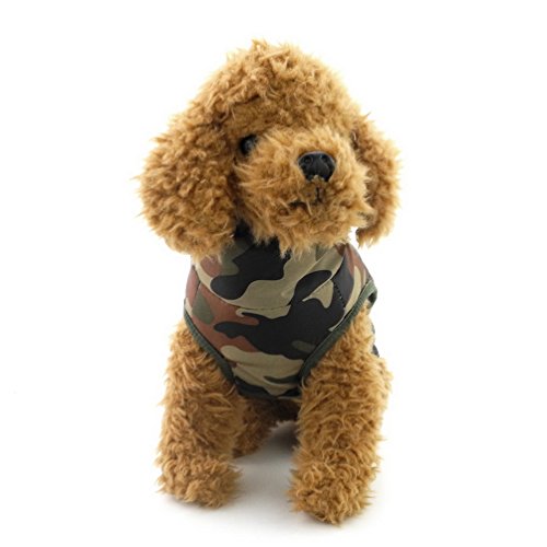 SELMAI Camo Impermeable Perro Pequeño Gato Abrigo de Invierno Chaleco Acolchado Chaqueta Arnés con Anillo en D Pet Puppy Puffer Abrigo Chihuahua Ropa de Clima frío Ropa de Niño Verde Militar L