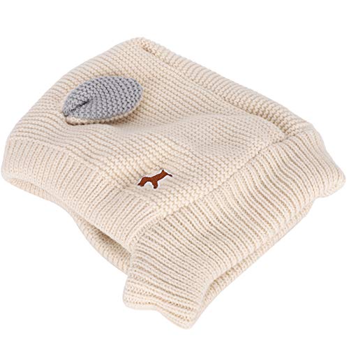 Semiter 【Venta del día de la Madre】 Gorro para Perro de Ganchillo, Gorro de Punto cálido para Perro con Forma Hermosa, para Gorro para Mascotas(Beige)