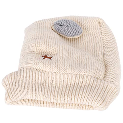 Semiter 【Venta del día de la Madre】 Gorro para Perro de Ganchillo, Gorro de Punto cálido para Perro con Forma Hermosa, para Gorro para Mascotas(Beige)